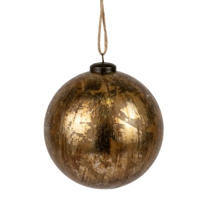 Украшение подвесное Шар Антик (пластик), D12см, золотой в интернет-магазине флористических аксессуаров Азалия Декор