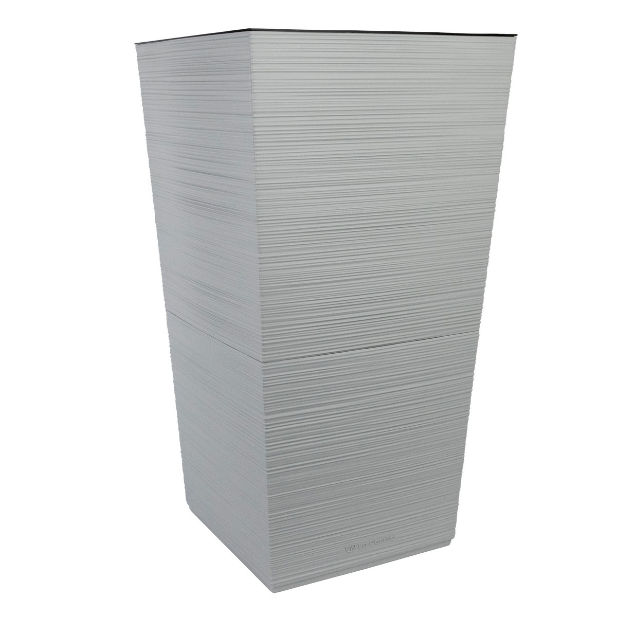 Кашпо квадратное со вставкой Ля Декоро (пластик), 37х37xH68см, 34,5л, серый в интернет-магазине флористических аксессуаров Азалия Декор