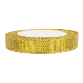 Лента декоративная (полиэстер), 15 мм 22 м, золотой в интернет-магазине флористических аксессуаров Азалия Декор