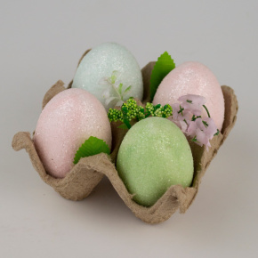 Набор яиц в кассете 4шт., 10х10см, цв. в асс. в интернет-магазине флористических аксессуаров Азалия Декор