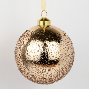 Украшение подвесное Шар (стекло), D10см, бронзовый в интернет-магазине флористических аксессуаров Азалия Декор
