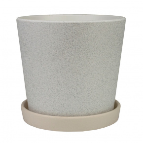 Цв. горшок с поддоном Грильяж (бетон), D14,5xH12,5см, 1,22л, белый в интернет-магазине флористических аксессуаров Азалия Декор