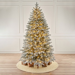 Ель искусственная заснеженная с лампочками Cамарская (PE), 2,4м, белый в интернет-магазине флористических аксессуаров Азалия Декор