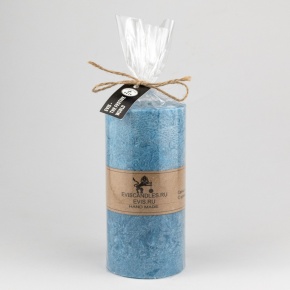 Свеча-столбик Бирмингем (92 часа, пальмовый воск), D7xH15см, голубой в интернет-магазине флористических аксессуаров Азалия Декор