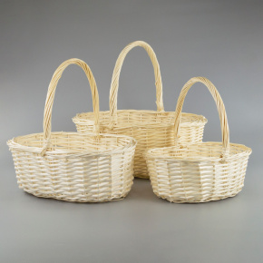 Набор корзин плетеных 3шт. (ива), 43x37x17xH40см, натуральный в интернет-магазине флористических аксессуаров Азалия Декор
