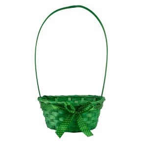 Корзина плетеная (бамбук), D22x9xH38см, зеленый в интернет-магазине флористических аксессуаров Азалия Декор