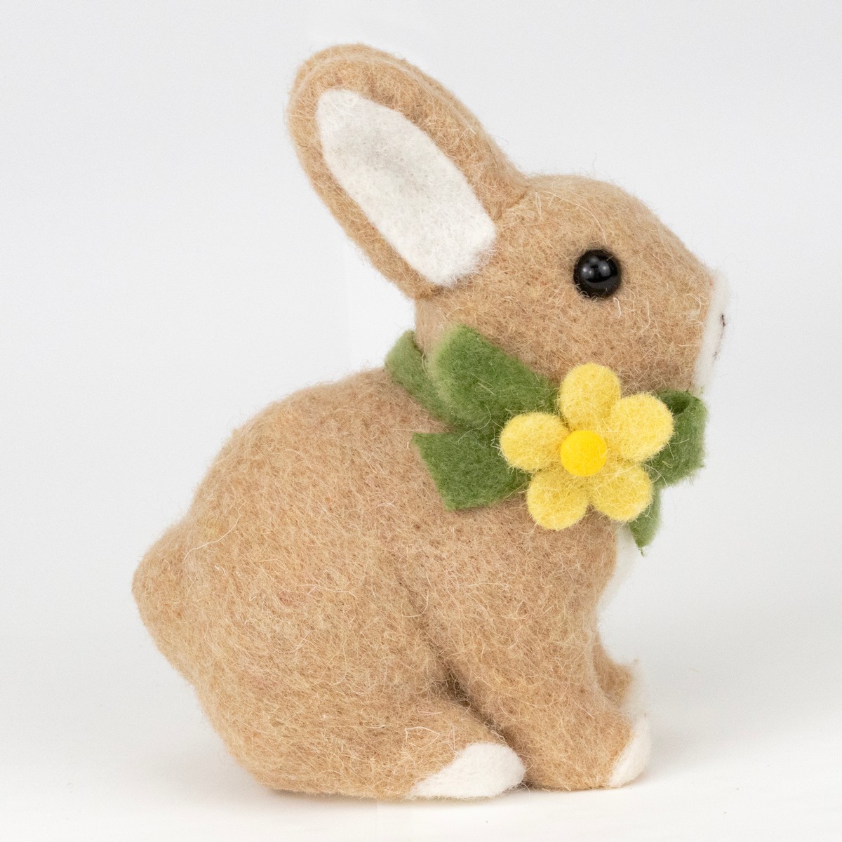 Сувенир Кролик (пенопласт/текстиль), H15x12x8см, коричневый/желтый в интернет-магазине флористических аксессуаров Азалия Декор