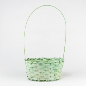Корзина плетеная (бамбук), 21х15х10хH38см, зеленый в интернет-магазине флористических аксессуаров Азалия Декор