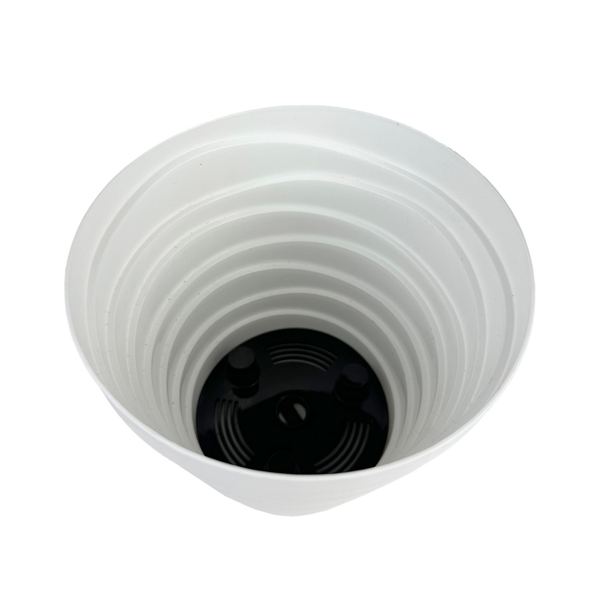 Кашпо Бархан (пластик), D14,5xH14,5см, 1,4л, белый в интернет-магазине флористических аксессуаров Азалия Декор