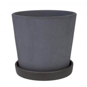 Цв. горшок с поддоном Грэй (бетон), D14,5xH12,5см, 1,22л, серый в интернет-магазине флористических аксессуаров Азалия Декор