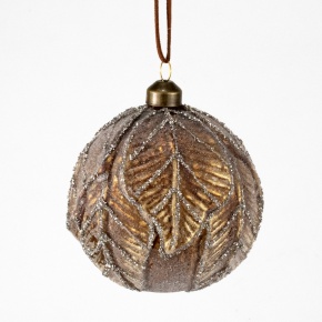 Украшение подвесное Шар (стекло), D10см, бронзовый в интернет-магазине флористических аксессуаров Азалия Декор