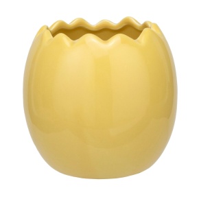 Кашпо Яйцо (керамика), D11xH10,5см, желтый в интернет-магазине флористических аксессуаров Азалия Декор