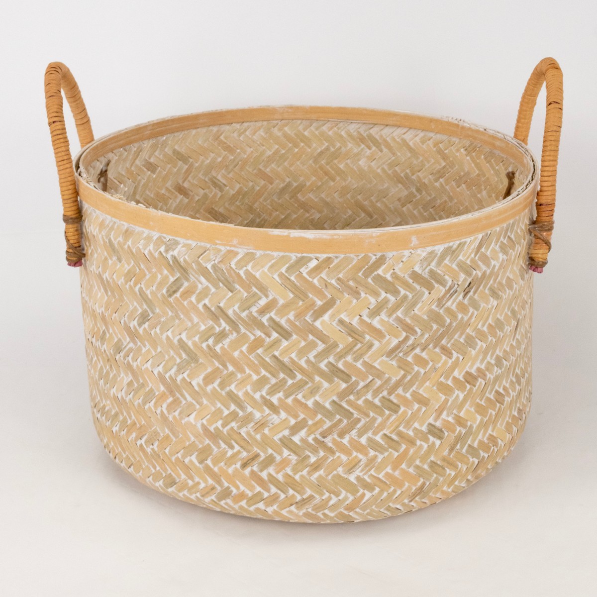 Набор корзин плетеных 2шт. (бамбук), D40xH26см, отбеленный в интернет-магазине флористических аксессуаров Азалия Декор