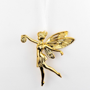 Украшение подвесное Фея (пластик), 12х11,3см, золотой в интернет-магазине флористических аксессуаров Азалия Декор