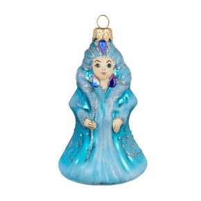 Украшение подвесное Снежная королева (стекло), Н10,3х5,6х6,2см, голубой в интернет-магазине флористических аксессуаров Азалия Декор