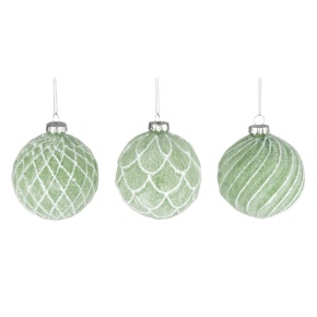 Украшение подвесное Шар (стекло), D8см, мятный в интернет-магазине флористических аксессуаров Азалия Декор