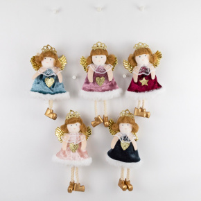 Украшение подвесное Ангел, H14х4х3см, в асс., цв. в асс. в интернет-магазине флористических аксессуаров Азалия Декор