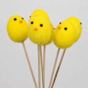 Набор вставок Птенчик 6шт., 5xH27см, желтый в интернет-магазине флористических аксессуаров Азалия Декор