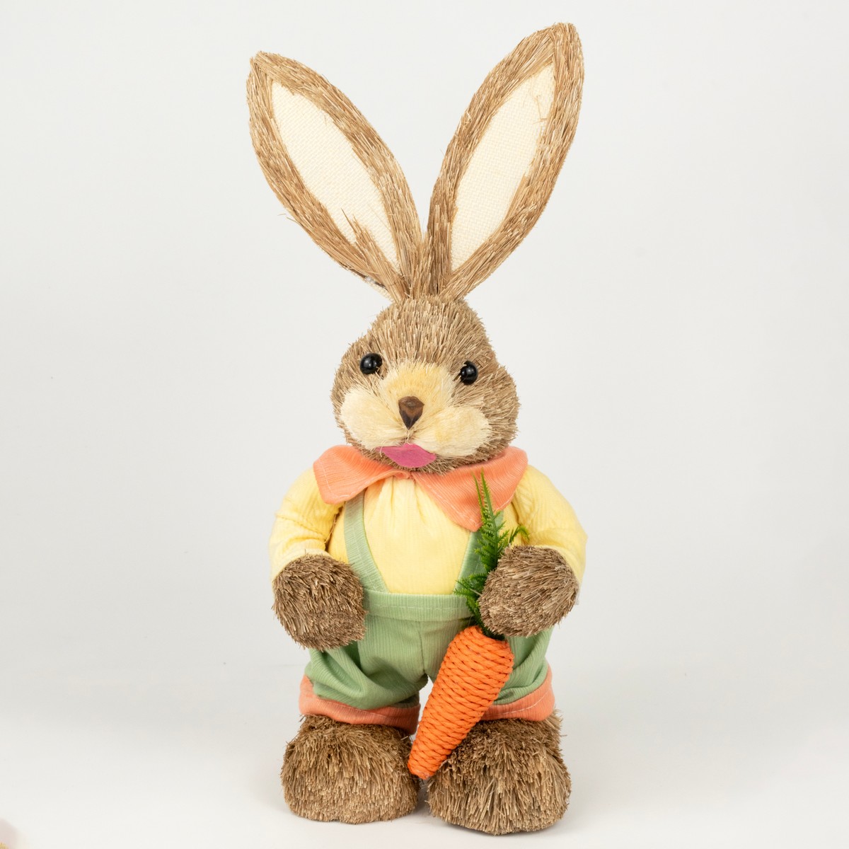 Сувенир Заяц Мальчик/Девочка (пенопласт/трава), H45см, в асс., коричневый в интернет-магазине флористических аксессуаров Азалия Декор