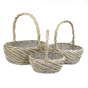 Набор корзин плетеных 3шт.(ива), 46x39x19xH46см, серый в интернет-магазине флористических аксессуаров Азалия Декор