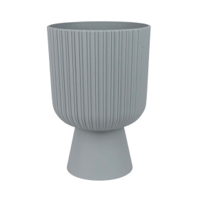 Кашпо Мика на ножке (пластик), D13,5xH20,5см, 1,7л, серый в интернет-магазине флористических аксессуаров Азалия Декор
