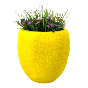 Кашпо Лимон (магнезия), D26хH26см, желтый в интернет-магазине флористических аксессуаров Азалия Декор