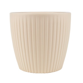 Кашпо со вставкой Эви (пластик), D14xH12,8см, 1,5л, кремовый в интернет-магазине флористических аксессуаров Азалия Декор