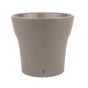 Кашпо со вставкой Дали Софт (пластик), D13,5xH12,5см, 1,2л, бежевый в интернет-магазине флористических аксессуаров Азалия Декор