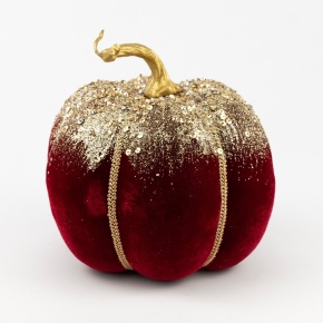 Сувенир Тыква (пенопласт/текстиль), Н18хD16см, красный в интернет-магазине флористических аксессуаров Азалия Декор