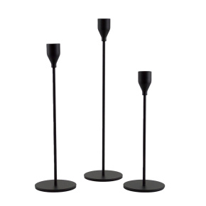 Набор подсвечников 3шт. (металл), H23/28/33xD8см, черный в интернет-магазине флористических аксессуаров Азалия Декор