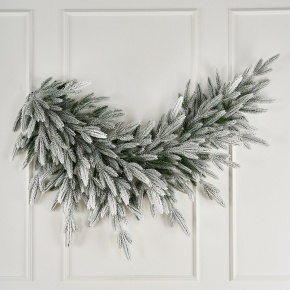 Ветка еловая Кассиопея заснеженная (PE), 160см, белый в интернет-магазине флористических аксессуаров Азалия Декор