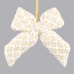 Украшение подвесное Бант, 12х15см, шамп. в интернет-магазине флористических аксессуаров Азалия Декор