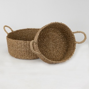 Набор корзин плетеных 2шт. (растительный материал), D40xH17см, натуральный в интернет-магазине флористических аксессуаров Азалия Декор