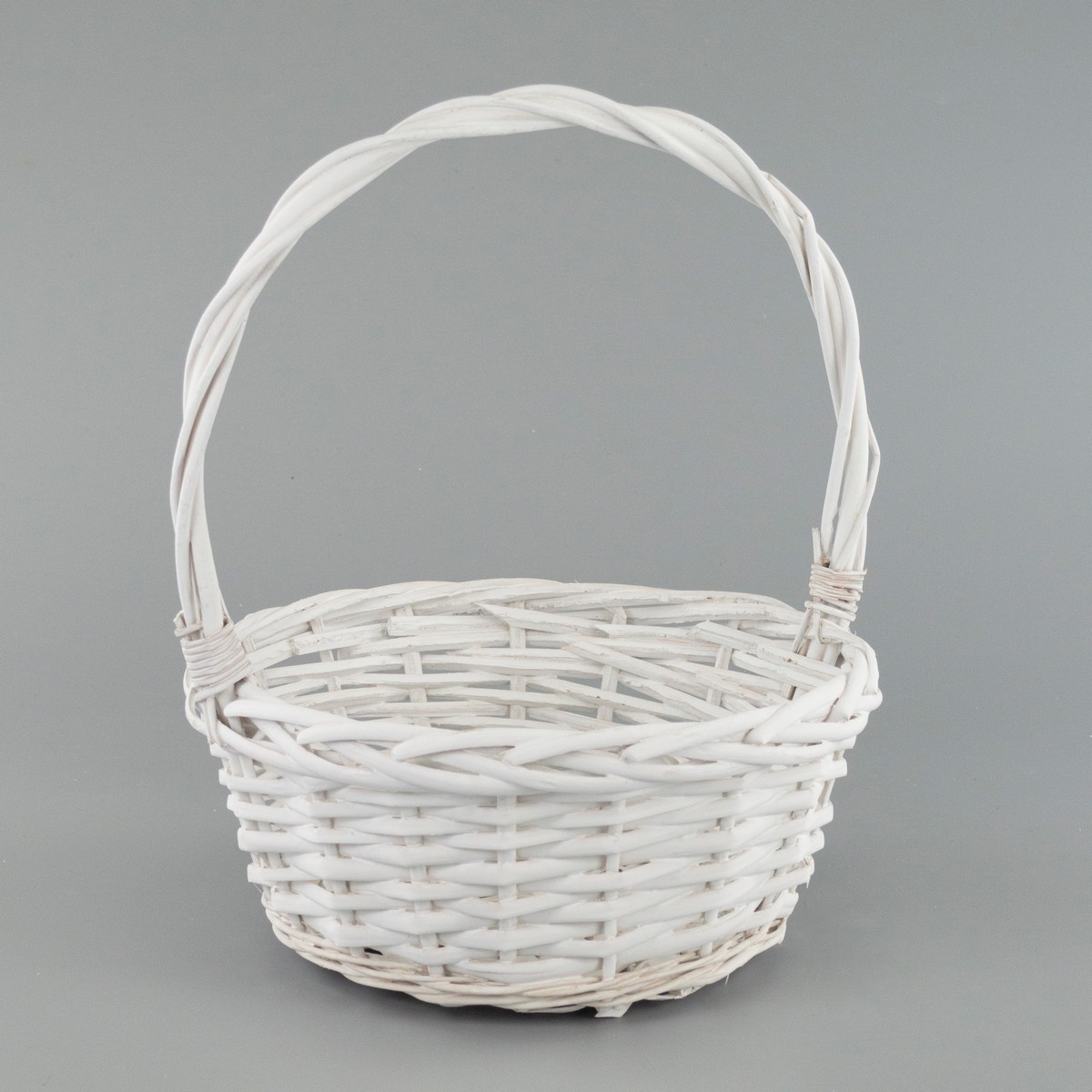 Набор корзин плетеных 3шт. (ива), D31x13,5xH36см, белый в интернет-магазине флористических аксессуаров Азалия Декор