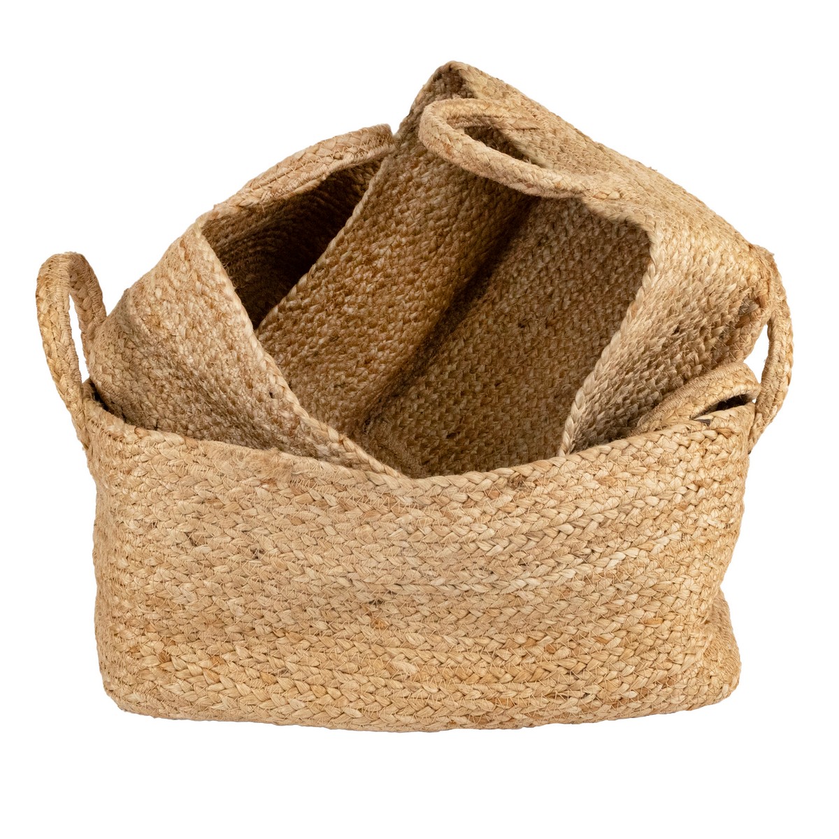 Набор корзин плетеных 3шт. (джут), 40х30xH19см, натуральный в интернет-магазине флористических аксессуаров Азалия Декор