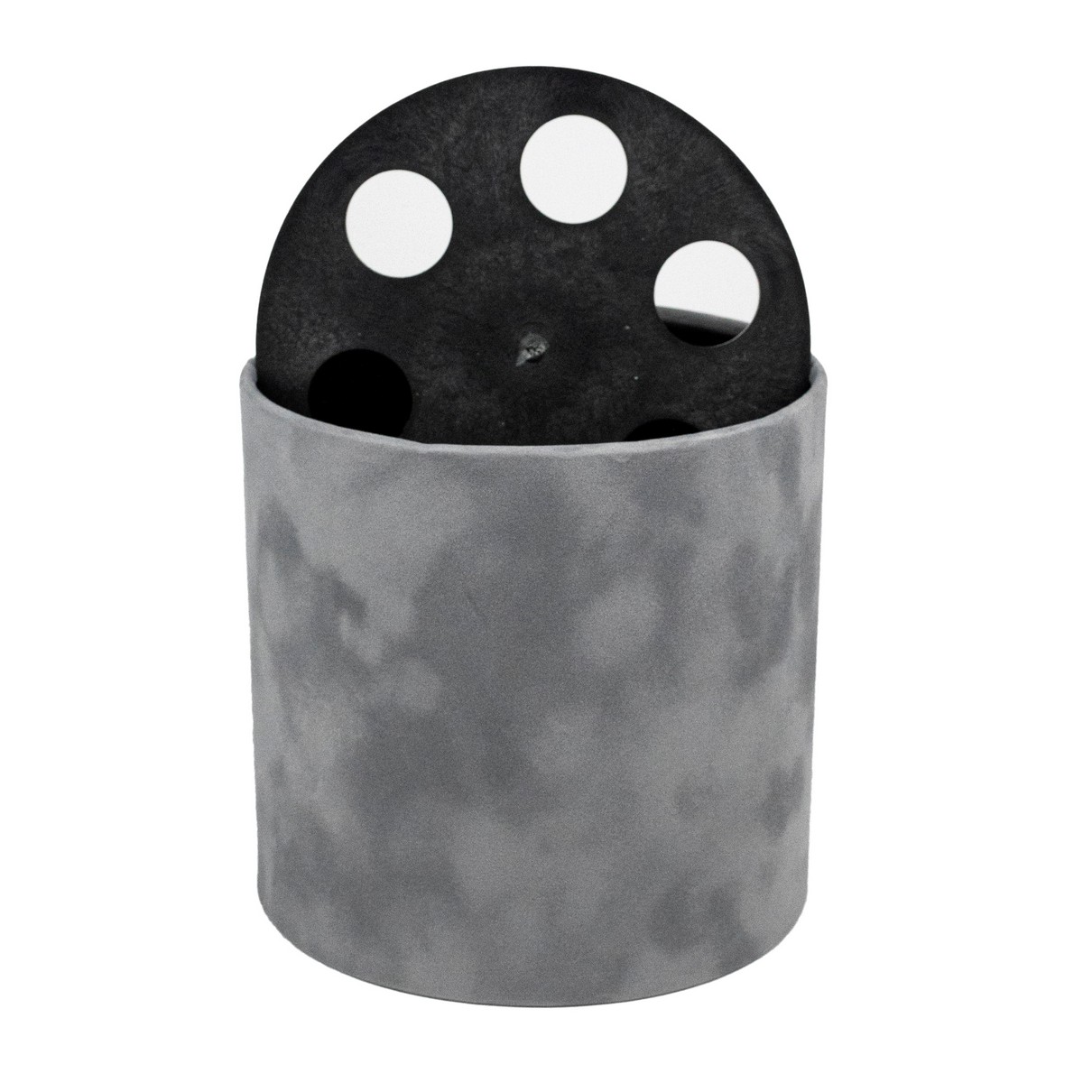 Коробка подарочная круглая без крышки Lockwet с пласт. вставкой (бархат), D16xH16 см, серый в интернет-магазине флористических аксессуаров Азалия Декор