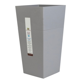 Кашпо Астра со вставкой (пластик), D13,5xH26см, 1,8л, серый в интернет-магазине флористических аксессуаров Азалия Декор