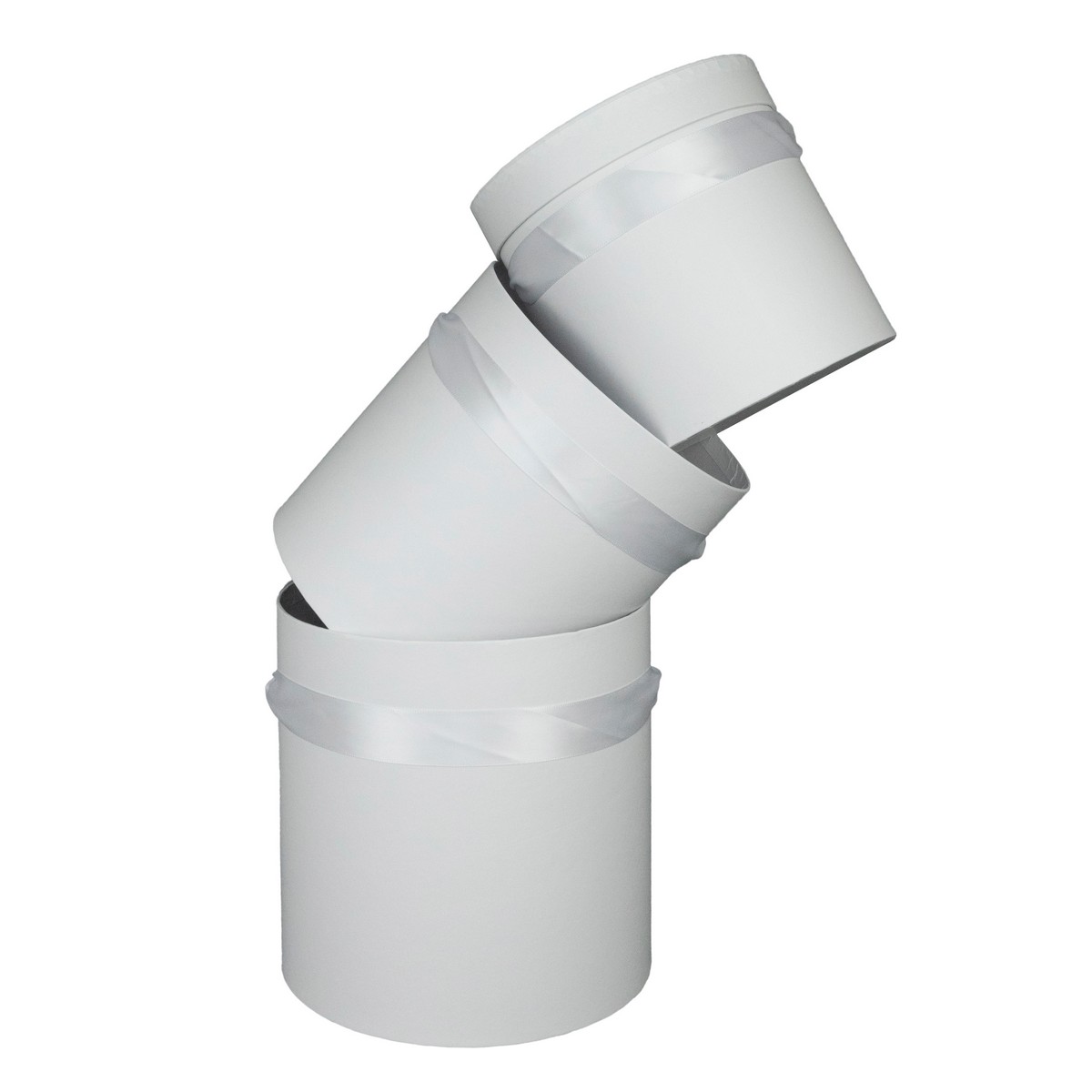 Набор коробок подарочных круглых 3шт., D19,5xH19см, белый в интернет-магазине флористических аксессуаров Азалия Декор