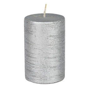 Свеча-столбик (8 часов), D5xH8см, серебряный в интернет-магазине флористических аксессуаров Азалия Декор
