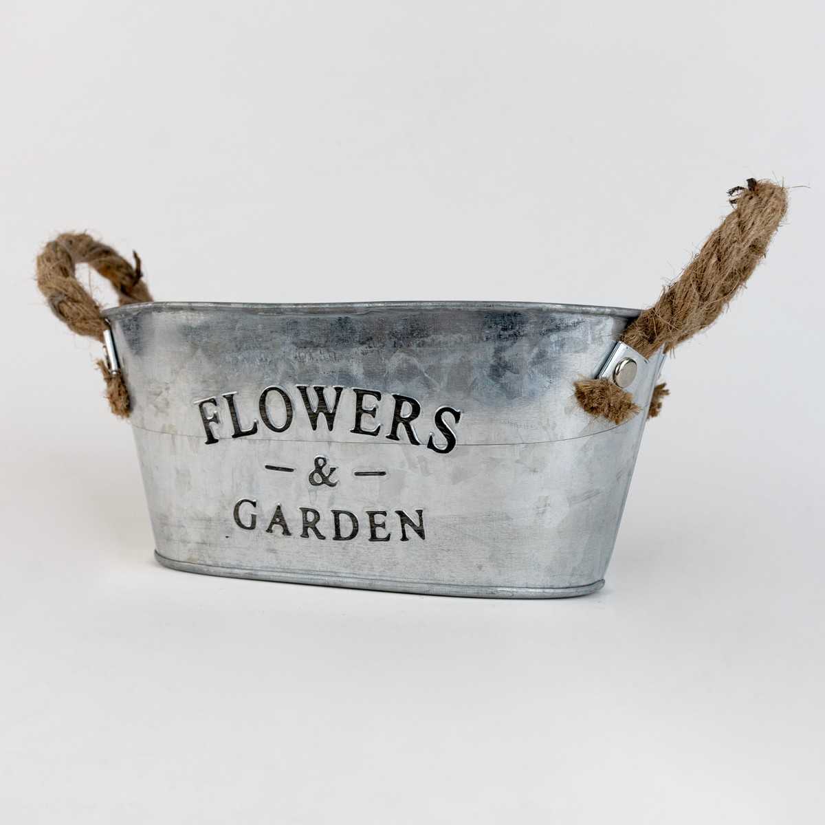 Кашпо с ручками Флауэрс (металл), H9x20,5x16см, натуральный в интернет-магазине флористических аксессуаров Азалия Декор