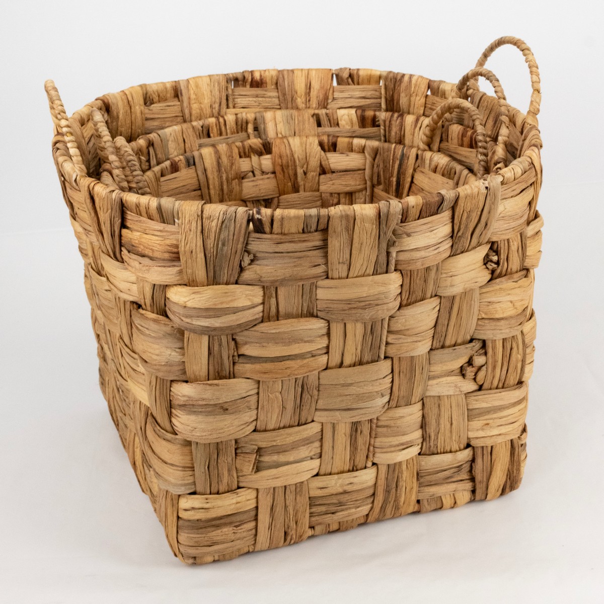 Набор корзин плетеных 3шт. (растительный материал), D40хH30см, натуральный в интернет-магазине флористических аксессуаров Азалия Декор