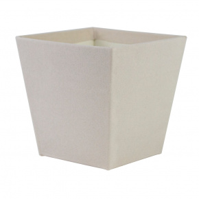 Кашпо для цветов Трапеция (картон, бархат), 11x11xH11см, белый в интернет-магазине флористических аксессуаров Азалия Декор