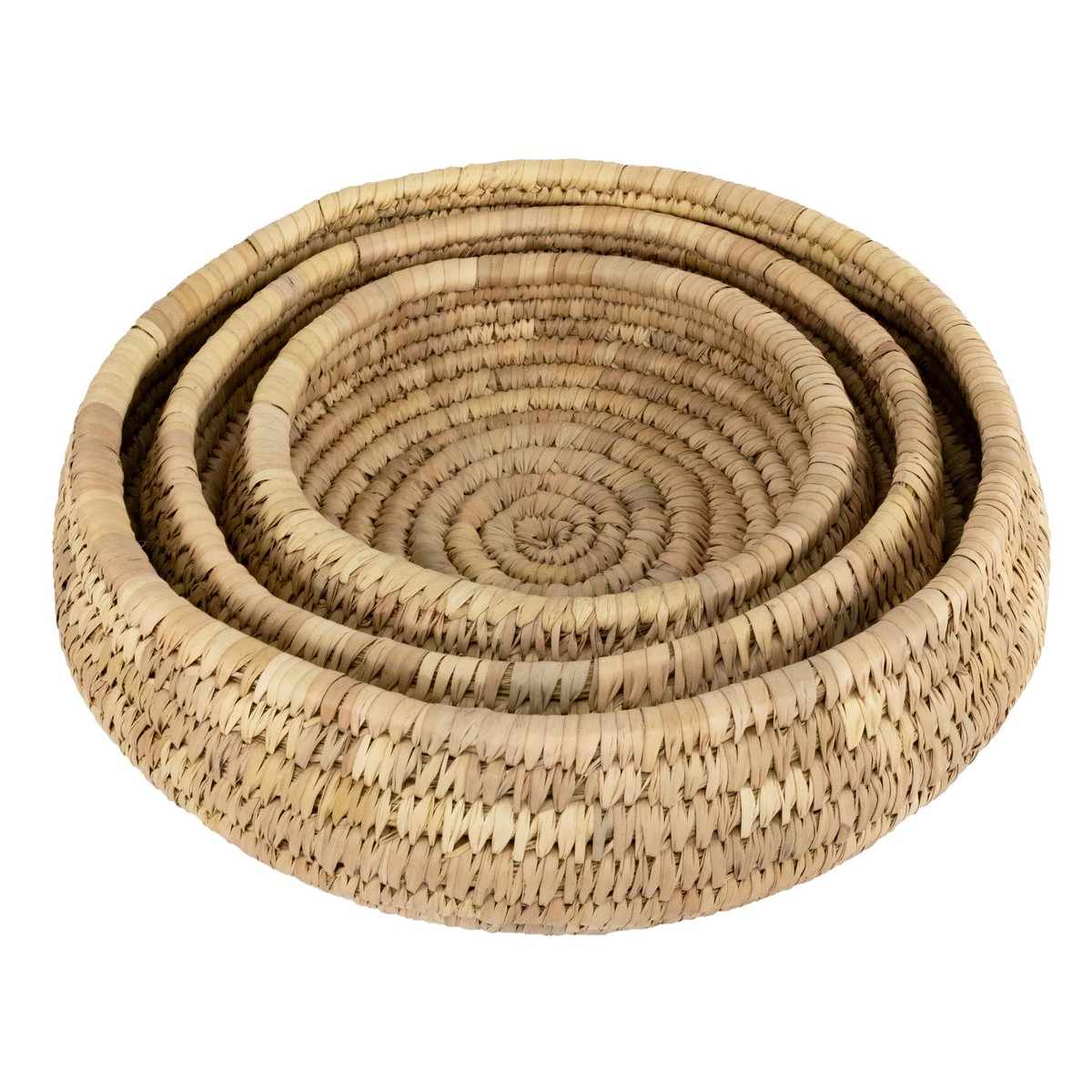 Набор кашпо плетеных 3шт. (растительный материал),  D40xH18см, натуральный в интернет-магазине флористических аксессуаров Азалия Декор