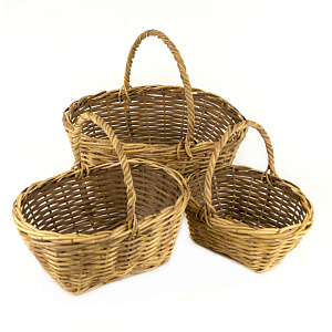 Набор корзин плетеных 3шт., 36х29х16хН33см, натуральный в интернет-магазине флористических аксессуаров Азалия Декор