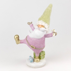 Сувенир Санта с леденцом (полирезин), Н29х16х8,5см, розовый в интернет-магазине флористических аксессуаров Азалия Декор