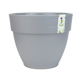 Кашпо со вставкой Лори (пластик), D17xH13,9см, 2,1л, серый в интернет-магазине флористических аксессуаров Азалия Декор