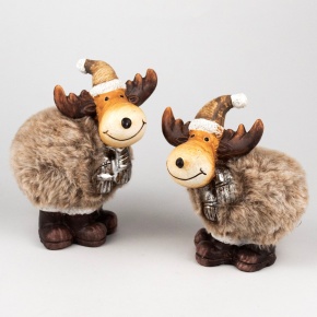 Сувенир Лось (полирезин), Н15х11х8см, в асс., коричневый в интернет-магазине флористических аксессуаров Азалия Декор