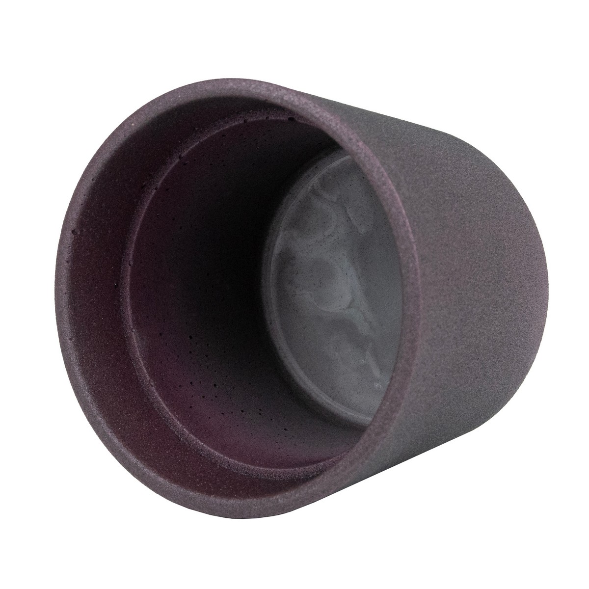 Кашпо Флок (бетон), D11xH10см, 0,6л, бордовый в интернет-магазине флористических аксессуаров Азалия Декор