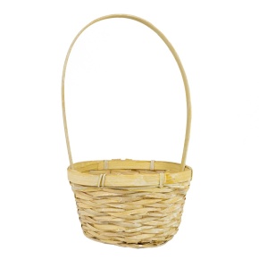 Корзина плетеная (бамбук), D17x10,5xH33см, желтый в интернет-магазине флористических аксессуаров Азалия Декор