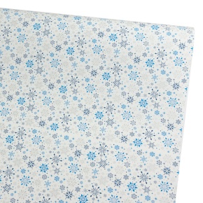 Бумага упаковочная крафт Снегопад 60гр, 68 см 10 м, белый/синий в интернет-магазине флористических аксессуаров Азалия Декор